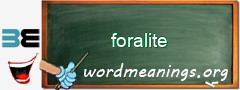 WordMeaning blackboard for foralite